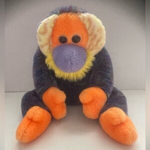 14” Ty Orangutan Beanie Buddy /Purple Orange Yellow in Colour